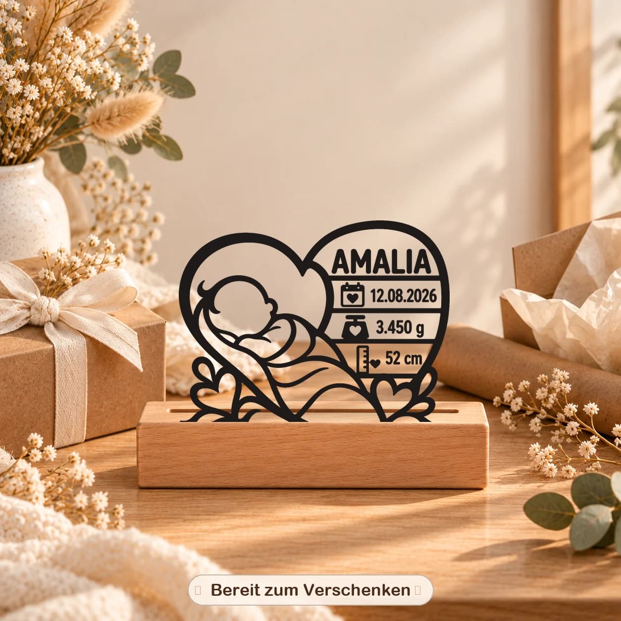 Birth Keepsake with Wooden Stand photo 9