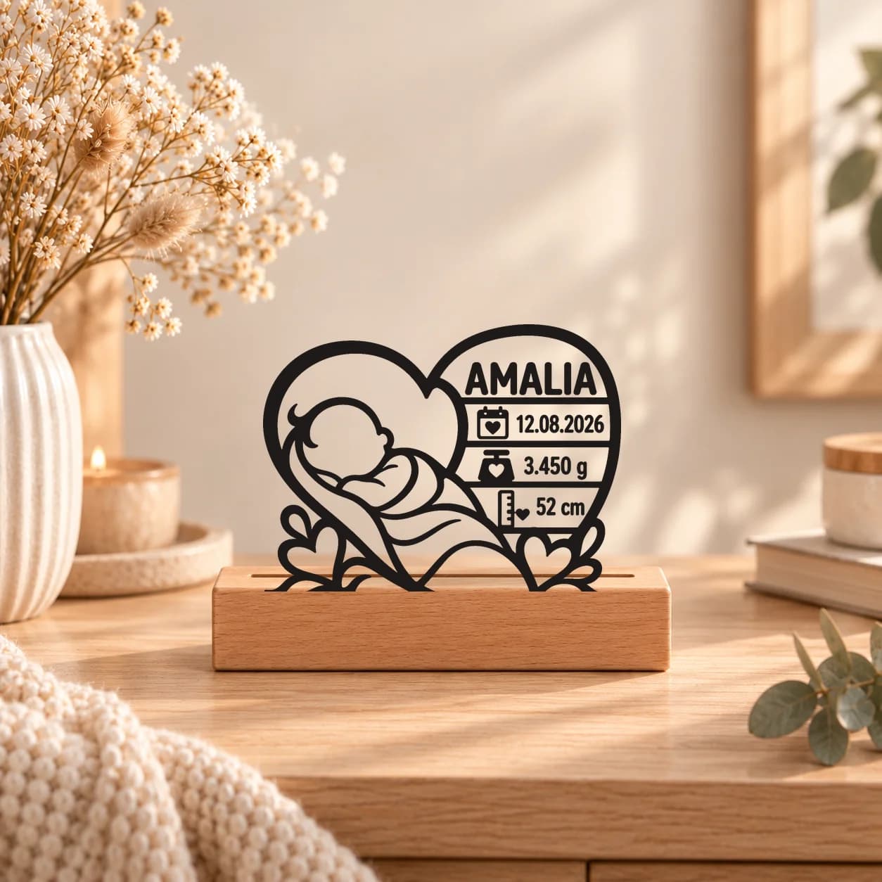 Birth Keepsake with Wooden Stand photo 5
