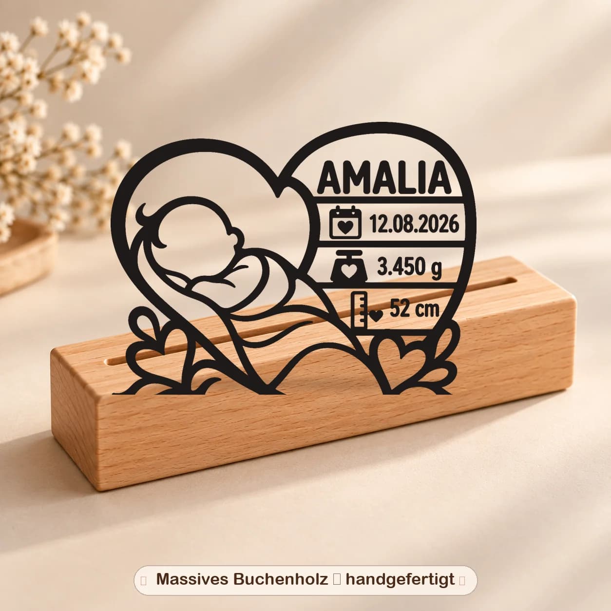 Birth Keepsake with Wooden Stand photo 4