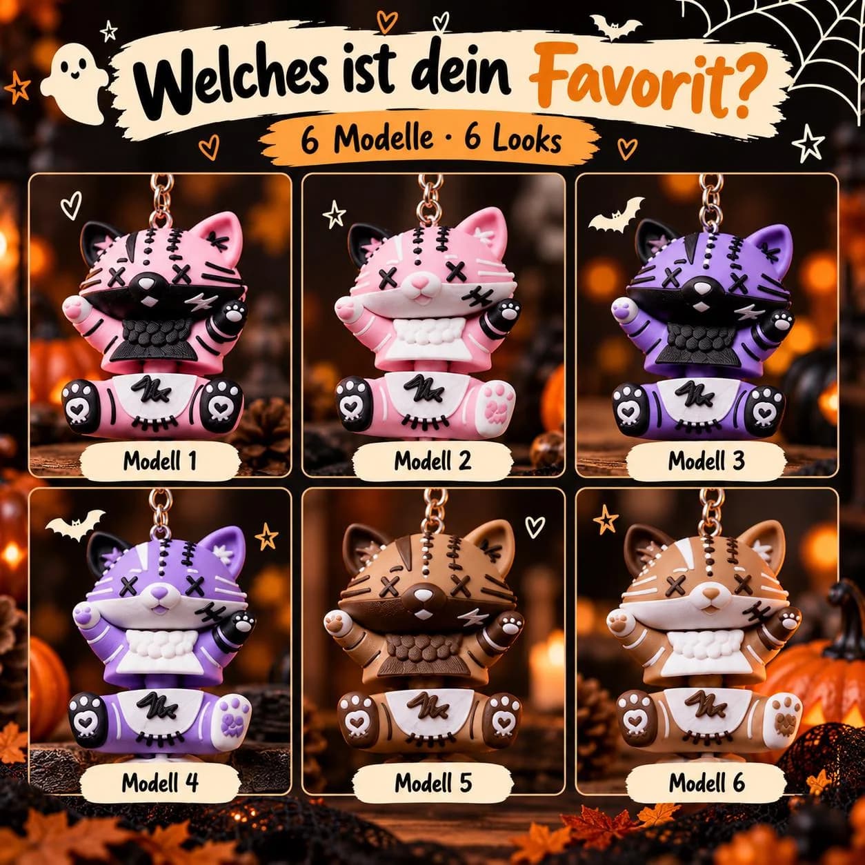 Portachiavi gatto di Halloween (flessibile), foto 3