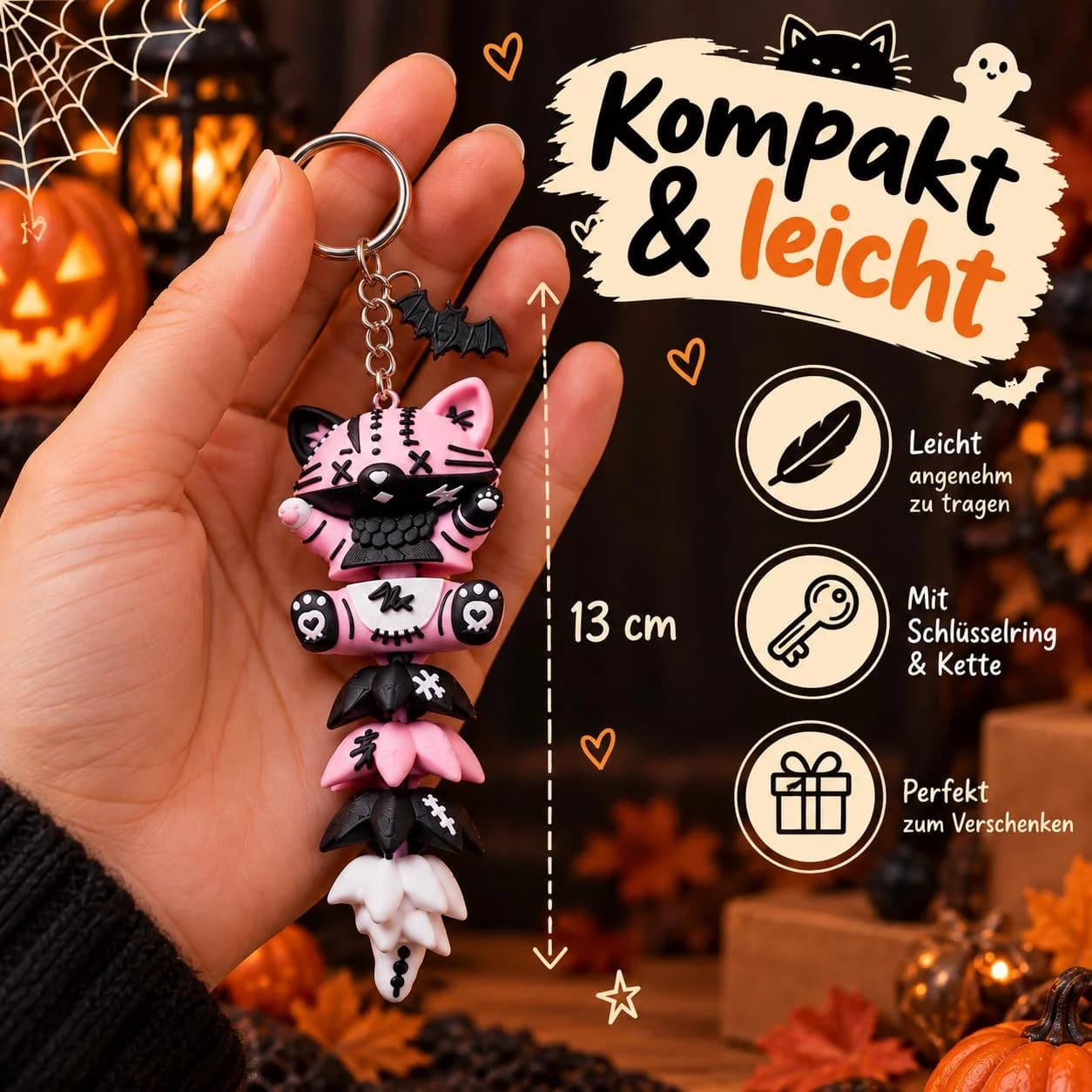 Portachiavi gatto di Halloween (flessibile), foto 4
