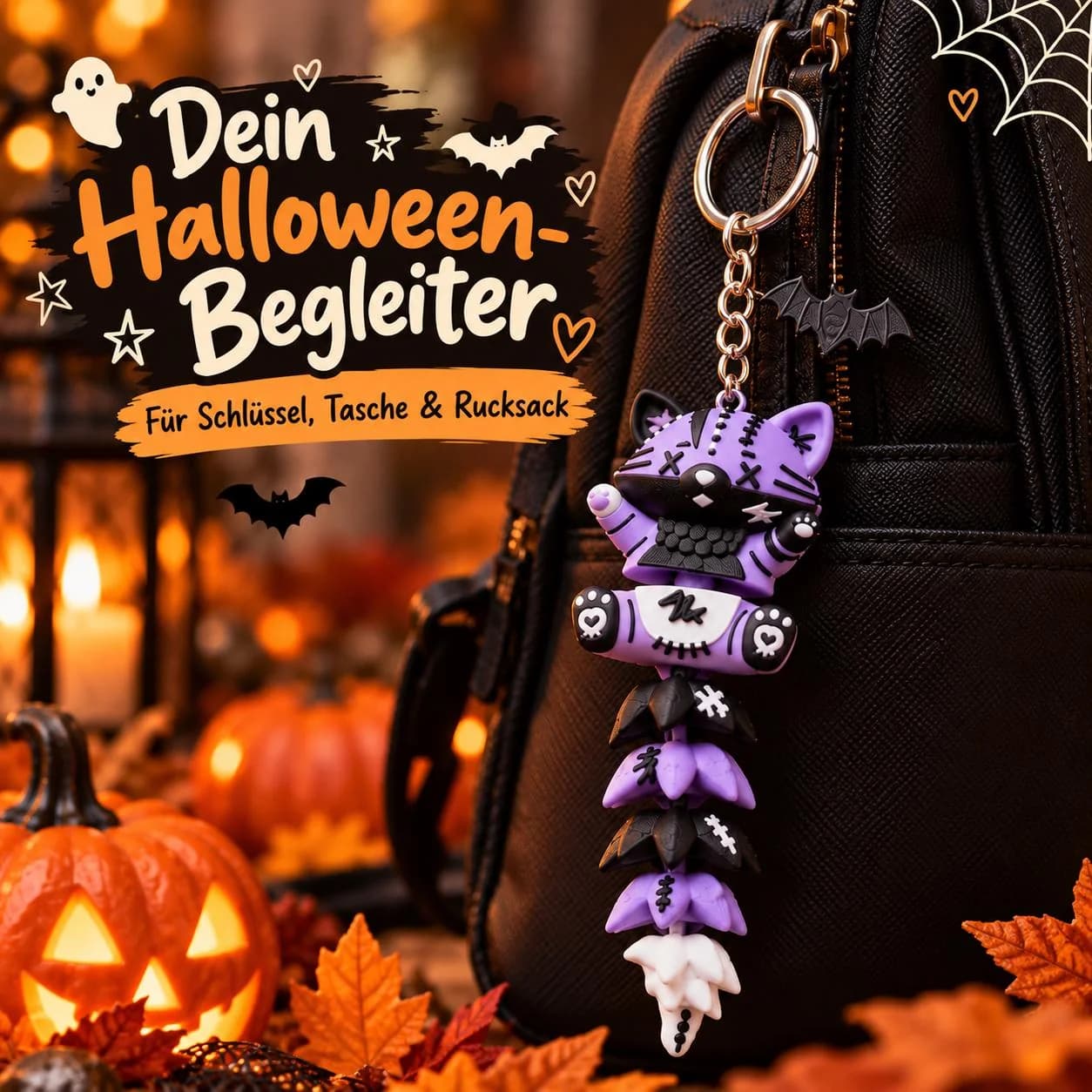 Portachiavi gatto di Halloween (flessibile), foto 5