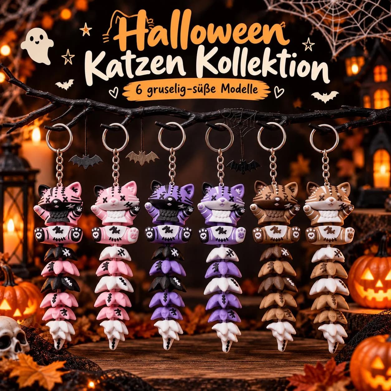 Portachiavi gatto di Halloween (flessibile), foto 1
