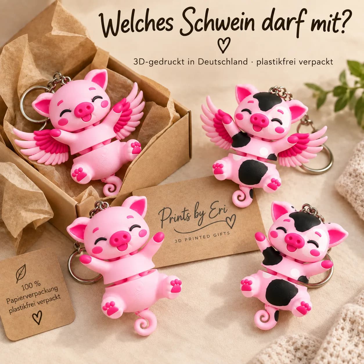 Schwein Flexi Schlüsselanhänger Foto 8
