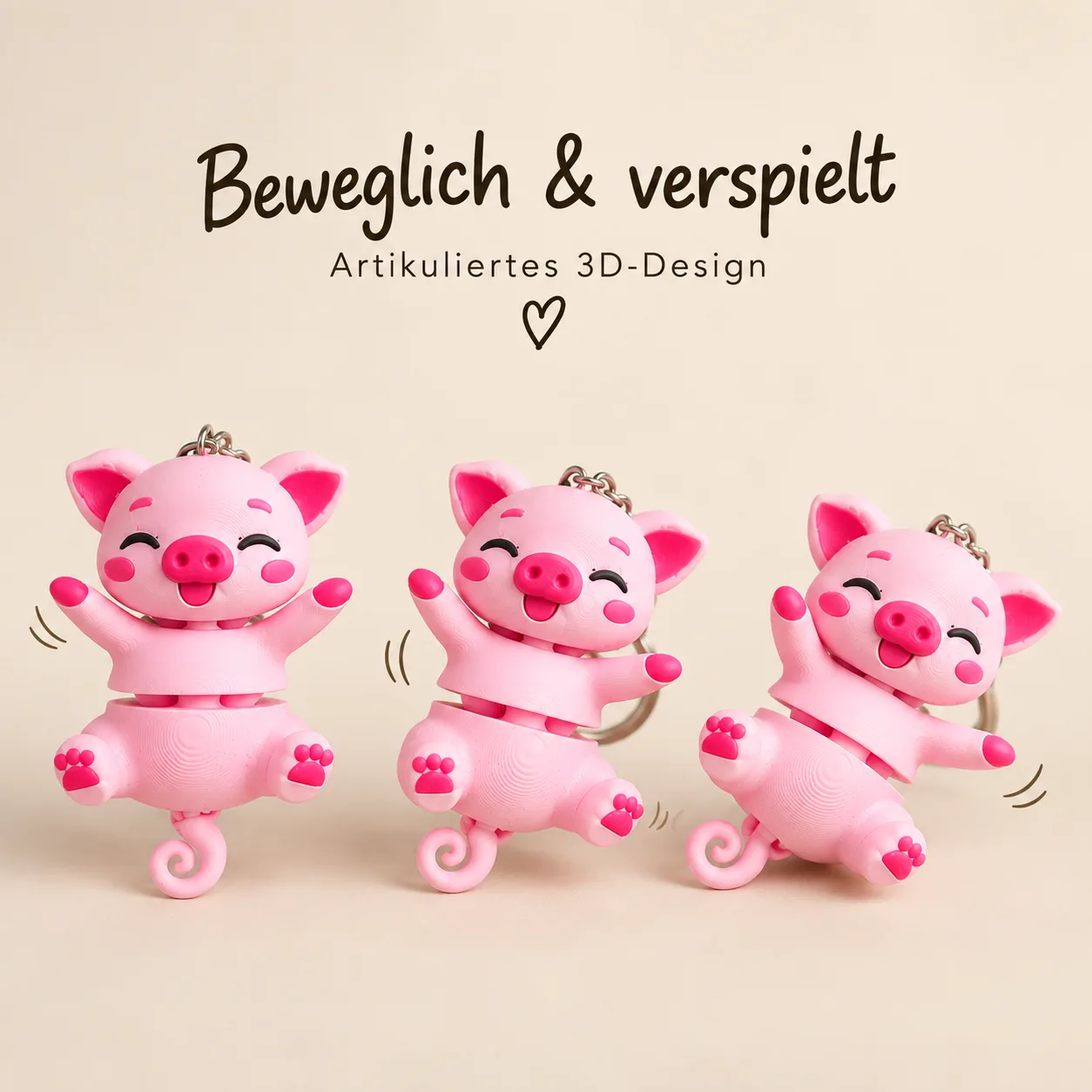 Schwein Flexi Schlüsselanhänger Foto 3