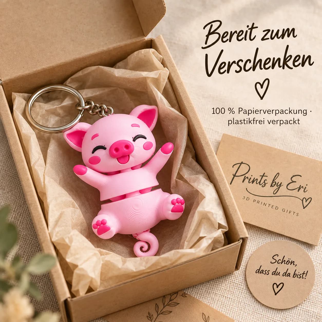 Schwein Flexi Schlüsselanhänger Foto 6