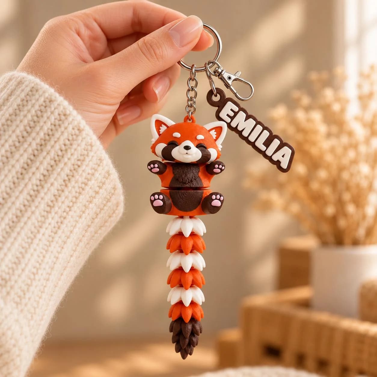 Roter Panda Flexi-Schlüsselanhänger
