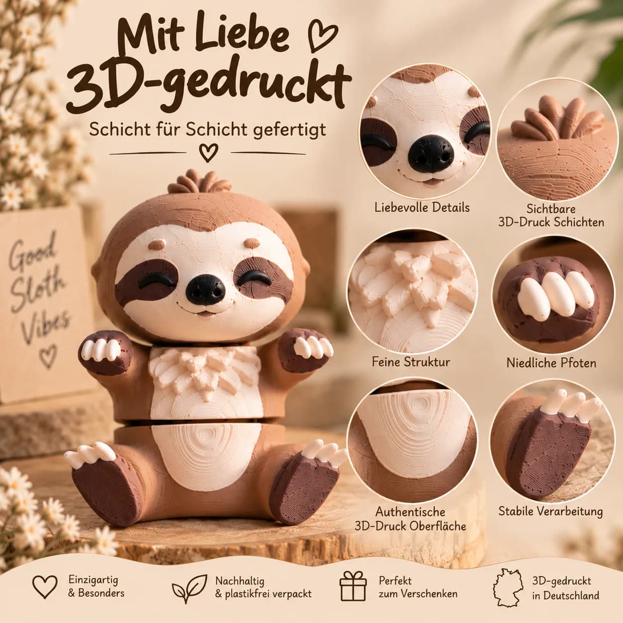 Faultier Flexi 3D-Druck Foto 8