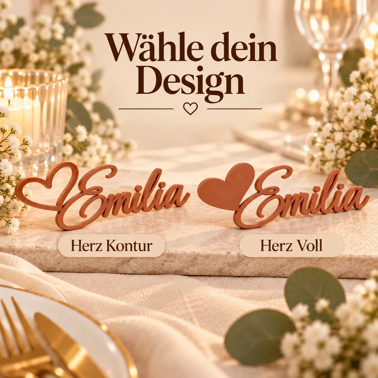 Tarjeta de mesa de boda personalizada con corazón, foto 6