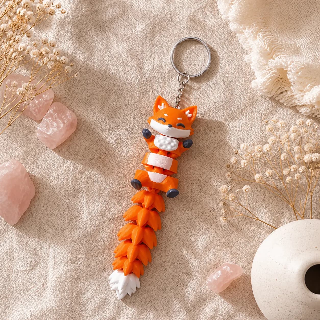 Fuchs-Anhänger im Flat-Lay